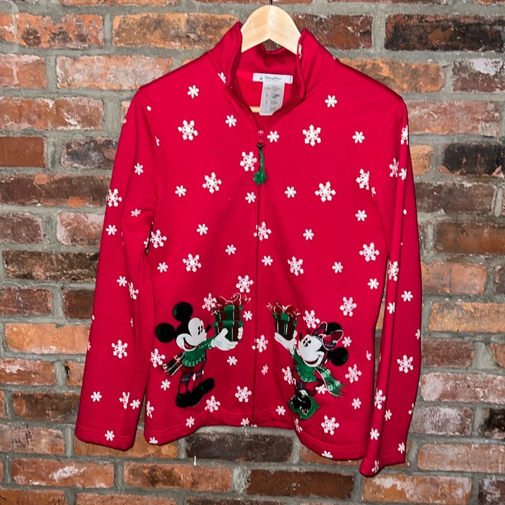 Disney Parks Christmas Zip-up Sweater